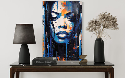 Gesicht Schöne Frau Leinwand Bild Kunst-Druck Abstrakt Frauen Model