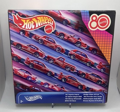 Hot Wheels Mattel 80th Anniversary 8 Pack 83 Silverado Skyline Supra Porsche BMW