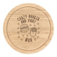 VerrüCkte Hamburger Und Frittieren Mann Stars Rund Hacken KäSebrett Lustig Essen