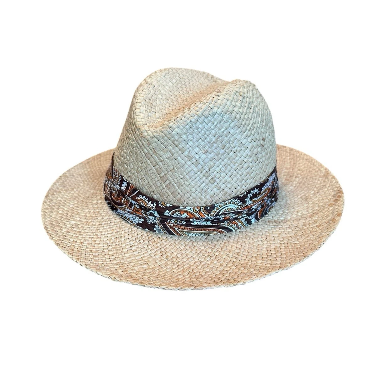 Vintage Natural Straw Fedora Hat Coral White Polka Dot Band 60s Union Made OS CHRISTY White Straw Fedora Hat With Silk Polka Dot Ribbon  main image 4