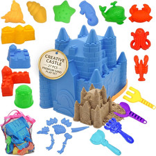 27 Pcs Sand Castle Building Kit Beach Toys with Collapsible Mesh Bag