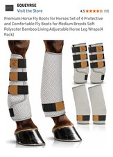 4 Pk Premium Horse Fly Boots Breathable Mesh