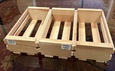 3 Container Store Cassette Tape Holders - Wood