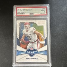 Panini 2018 Score NFL Draft Baker Mayfield #17 Rookie Insert PSA 9 Card. rookie card picture