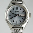 SEIKO Automatic 17 Jewels 2206-0060 Vintage Ladies Watch Silver Light Blue