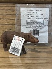 Sumatran rhinoceros by Safari Ltd retired figure 100103 NEW Rhino Animal
