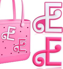 2Pcs Lettering Charms For Bogg Bag, 3D Alphabet Printed Decorative E
