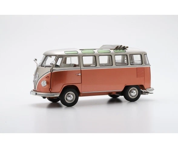 Schuco 451180007 - Modèle Réduit 1:18 VW T1 Samba 1962 Or/Gris Métal DC Neuf - Photo 1/1