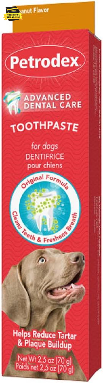 Toothpaste for Dogs and Puppies, Cleans Teeth and Fights Bad Breath, Reduces Pla