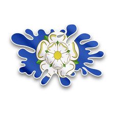 Yorkshire Rose County Flag Splat Vinyl Sticker Decal For Car Van Window 120x80mm