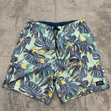 Salt Life SLX-QD Aqua Trunks Swim Shorts Men Medium Lined Floral Tropical