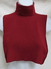 Vintage Paris Mock Turtleneck Dickey Burgundy Red One Size Fits Most Faux Collar