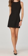 ASTR The Label Black Knit Shift Short Dress XS Stretch Round Neck Zip
