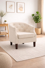 Sessel Stoff Clubsessel Loungesessel Cocktailsessel Beige RETOURE BESCHÄDIGT