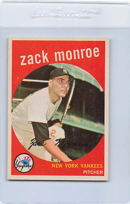 1959 Topps #108 Zack Monroe Yankees NM *7619 | eBay