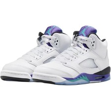 NEW Air Jordan 5 Retro OG GS Size 3.5Y White/New Emerald-Grape Ice HQ7980 100