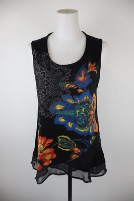 DESIGUAL DAMEN SHIRT GR L WOMAN CASUAL VINTAGE T-SHIRT VISKOSE