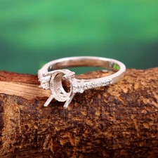 Semi Mount Stone Setting Size 8X6 MM Oval Shape 925 Sterling Silver Jewelry