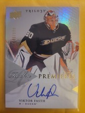 2013-14 Upper Deck Trilogy Viktor Fasth Rookie Premieres Autograph /699