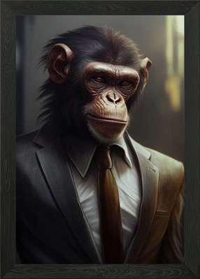 Affe Anzug Tier gerahmtes Wandbild Poster Leinwanddruck Bild