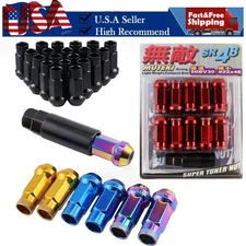 20 MUTEKI SR48 COLOR WHEEL LUG NUTS 12X1.5 & 12x1.25 ACORN RIM EXTENDED OPEN END