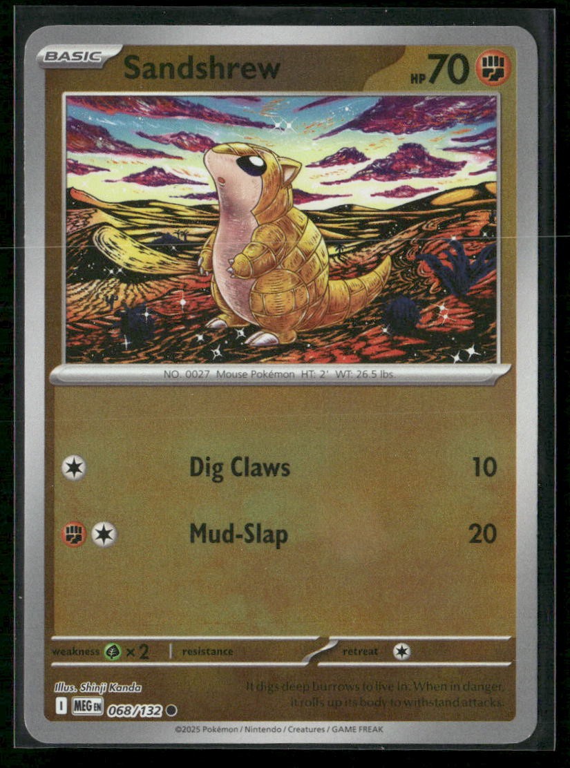 Sandshrew ME01: Mega Evolution 068/132 Reverse Holo NM