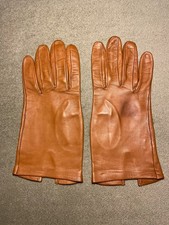 Sergio Di Cori Tan Leather Dress Gloves, Size 7 1/2  Unlined