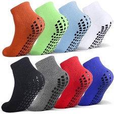 Grip Non Slip Socks For Kids 4-16 Years Old , 4-7 Years 8 Pairs Muli-color 1