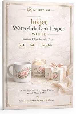 A4 Wasserschiebe Aufkleber Papier Blätter weiß für Mini Modelle, Figuren - Inkjet