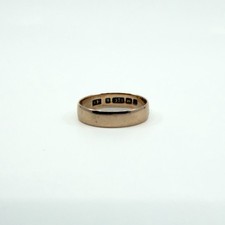 Antique Victorian 9ct Rose Gold Full Band / Ring 375 Size K - L (Birm 1900)