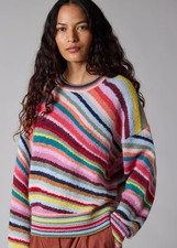 BNWT PAUL SMITH WOMENS LUXURY 'ARTIST SWIRL STRIPE' WOOL / MOHAIR SWEATER SIZE M