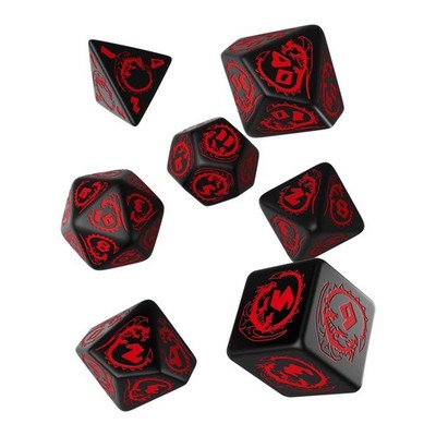 Q-Workshop Dragons Black Red 7 Piece Dice Set NEW IN STOCK