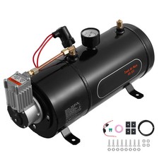 12v 0.8gal3l Air Compressor With Tank 120 Psi Onboard Air System Train Horn