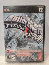 Atari RollerCoaster Tycoon 3: Platinum PC CD-ROM Game w/ Manual E (2006)