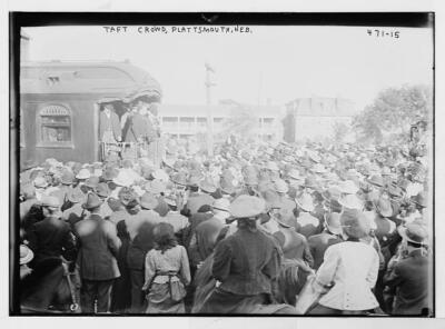 Taft crowd Plattsmouth Neb. Nebraska c1900 Large Historic Old Photo