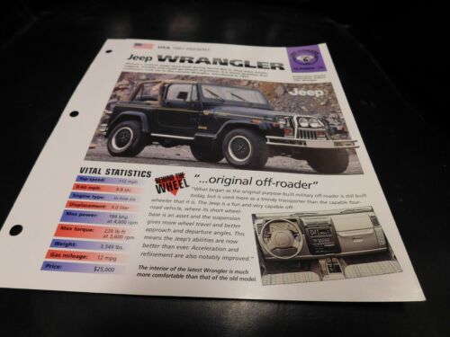 1987-2006 Jeep Wrangler YJ TJ Spec Sheet Brochure Photo Poster 88 89 90 91  92 | eBay