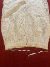 Vintage Floral Lace Lacy Skirt Off White Cream Cottagecore 7/8