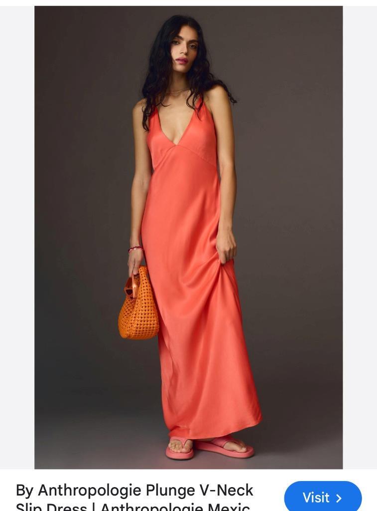 anthropologie plunge v neck slip dress Anthropologie | Dresses | Anthropologie Plunge Vneck Slip Satin Maxi Dress Black X