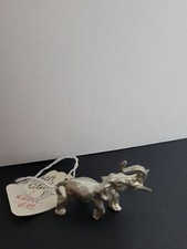 Early 2000s Pewter Elephant 2 1/4 in Tall x 2 in Long 2.3 Ounces of Pewter 