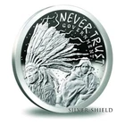 2 OZ 2016 Never Trust Government Proof ONLY 450 Minted Silver Shield COA/ BOX AG