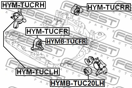 HYM-TUCFR FEBEST Engine Mounting for HYUNDAI,HYUNDAI (BEIJING),KIA,KIA (DYK)