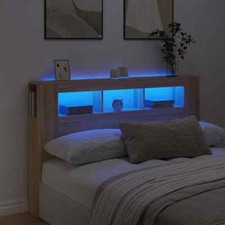 Testiera LED Rovere Sonoma 160x18,5x103,5 cm Legno truciolato