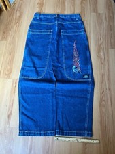 Vtg Garment Stage baggy Jeans 34x32 wide-leg NWOT skater Navy Blue pockets Jnco