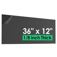 Black ABS Plastic Sheet 1/8" Thick 3mm - 36" x 12" Long Black Plastic Sheet R...
