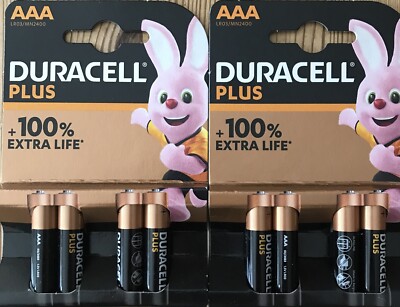 2x 4er Blister Duracell Plus AAA Micro Power Batterien Alkaline MN2400 LR3 03.33