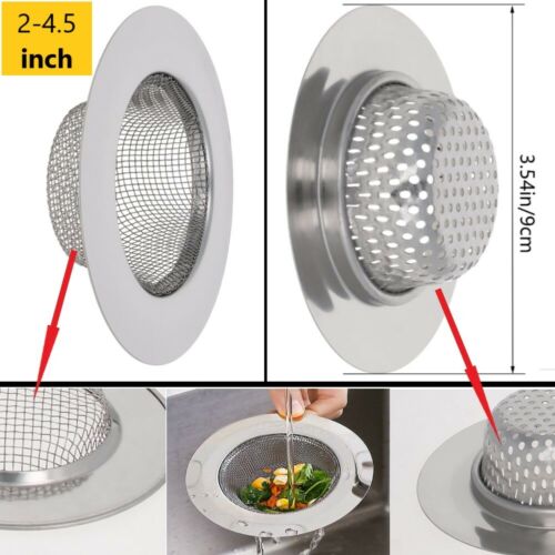 2-4.5inch Nonmagnetic Kitchen Sink Drain Strainer Stopper Mesh Screen Filter - Picture 1 of 36