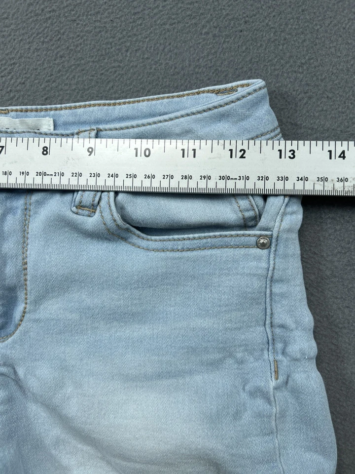 Pantalones Cortos de Jean Casi Famosos Juniors 1 Azul Denim Jean Puños Corte Informal Para Mujer Foto 2 de 4