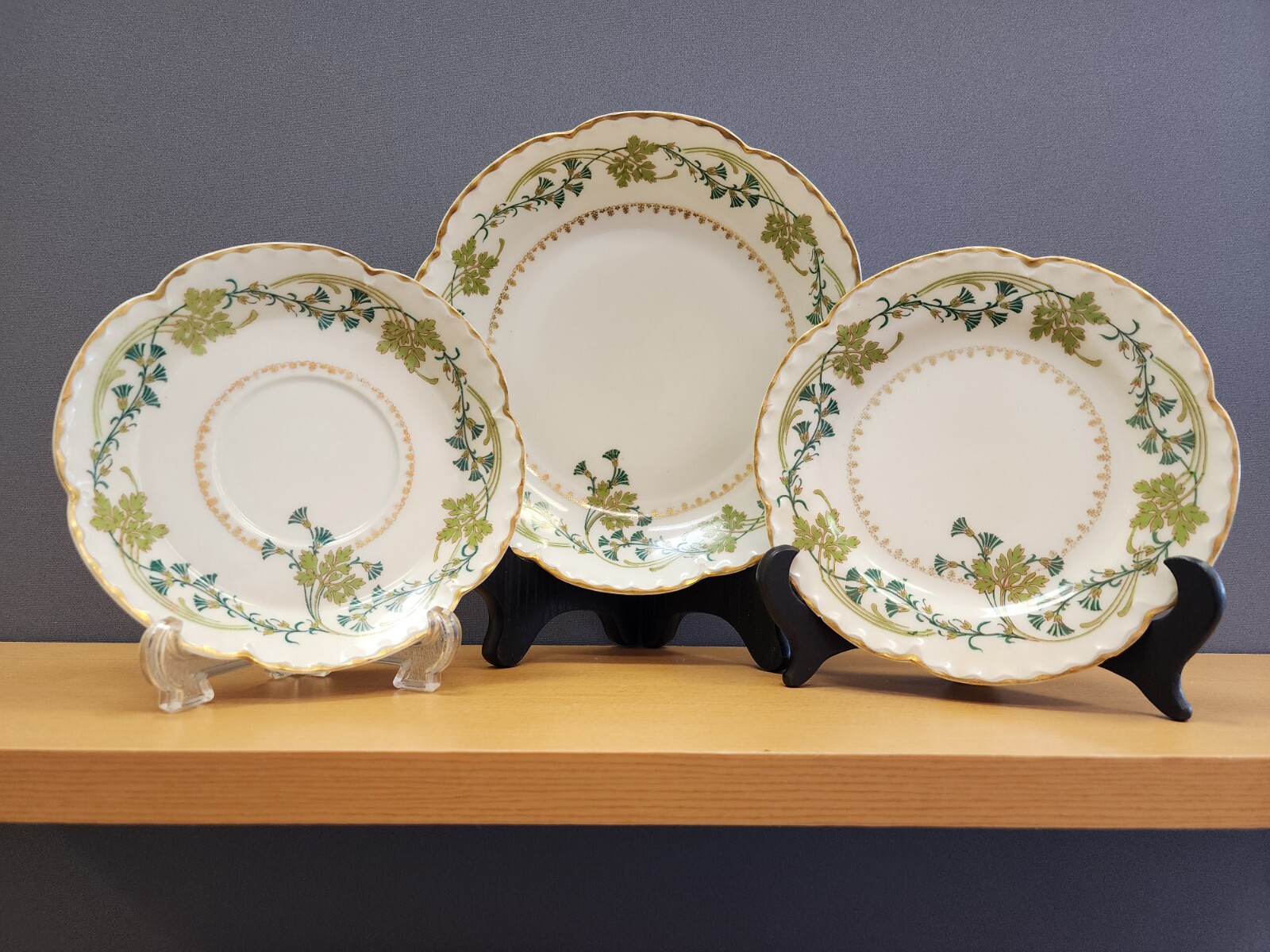 Vintage Haviland Limoges Art Nouveau Gold Rim Dishes Made in France