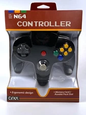 NEW CIRKA N64 Wired Controller with Memory/Rumble Pack Slot #M05786-BK