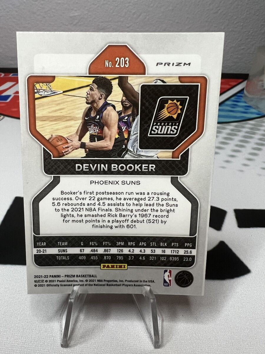 DEVIN BOOKER 2021-22 PANINI PRIZM SILVER PRIZM #203 - SUNS DEVIN BOOKER 2021-22 PANINI PRIZM SILVER PRIZM #203 - SUNS